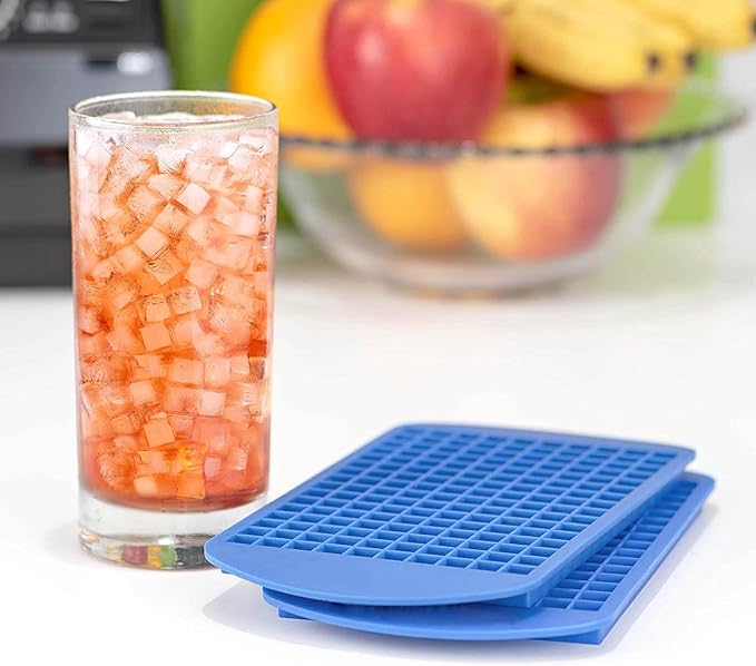 Mini Ice Cube Trays Set of 2-160 Small Ice Cubes Silicone Mold