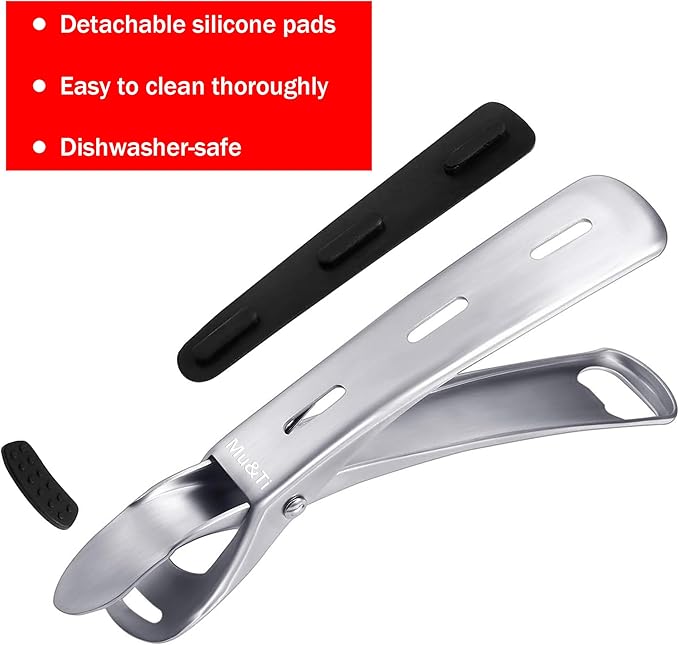Mu&Ti Hot plate gripper For Instant Pot accessories, For Microwave, Oven,Toaster (Safe for Air Fryer Pans Gripper,Bowls, Egg Custard, Hot Plates) Stainless Steel Heat-Resistant Kitchen Gripper(Blue)