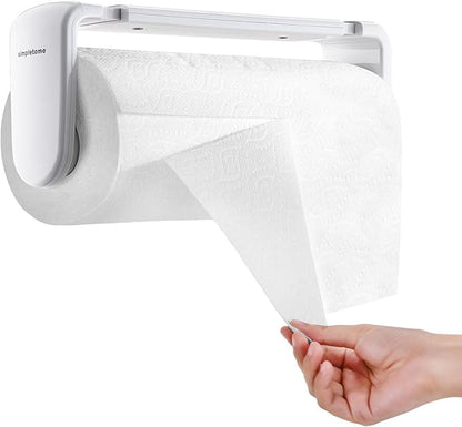 simpletome Paper Towel Holder ONE Hand Tear Adaptive Tension Arm Adjustable