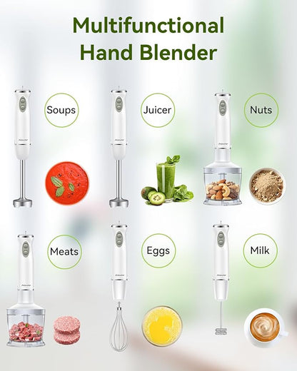 Immersion Blender Handheld 5 in 1 Hand Blender, 1000W Hand Mixer Stick