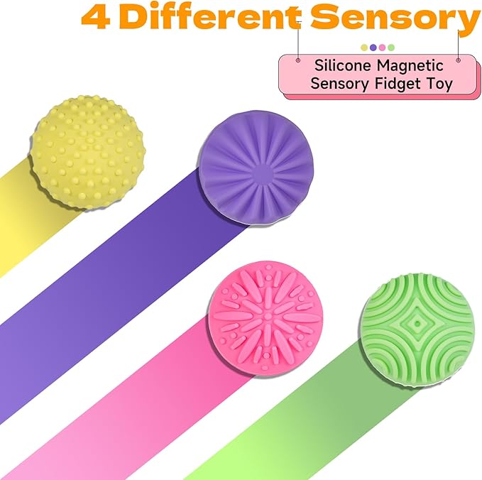 Magnetic Balls Fidget Toys,8Pcs Silicone Magnetic Balls,Magnet Stress Relief Toys,Silicone Desk Fidgets Toys for Office,Sensory Fidget Ball Toy for Adults, Teens with ADHD,Anxiety (Light-Color, 8)