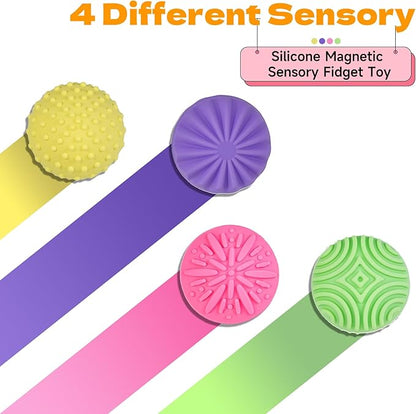 Magnetic Balls Fidget Toys,8Pcs Silicone Magnetic Balls,Magnet Stress Relief Toys,Silicone Desk Fidgets Toys for Office,Sensory Fidget Ball Toy for Adults, Teens with ADHD,Anxiety (Light-Color, 8)