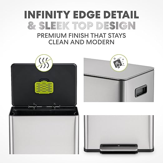 SIMPLI-Magic Infinity Edge 60L / 16 Gallon Kitchen Trash Can