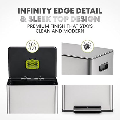 SIMPLI-Magic Infinity Edge 60L / 16 Gallon Kitchen Trash Can