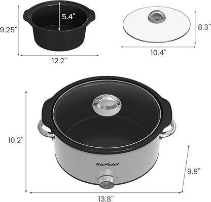 Sunvivi Small Slow Cooker 4QT, Mini Food Warmer