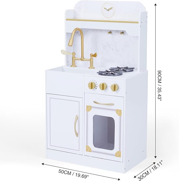 Teamson Kids Versailles Classic Kids Wooden Play Kitchen, White