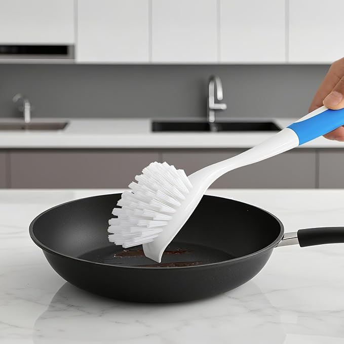 Long Handle Kitchen Cleaning Brush Set of 2, Long Handle Tableware Brush