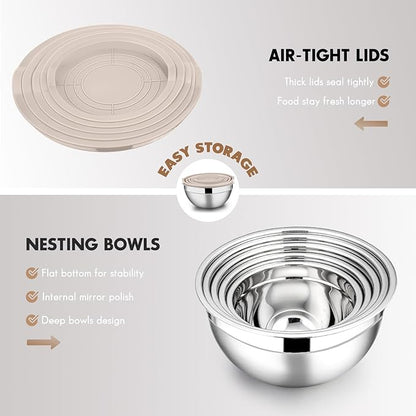 E-far Stainless Steel Mixing Bowls