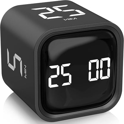Rotating Pomodoro Timer 5, 10 50 Minutes Preset, Desk Productivity Flip Timer