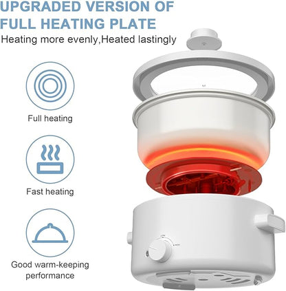 Hot Pot Electric, 2L Ceramic Glaze Non-Stick Pan, Portable Hot Pot