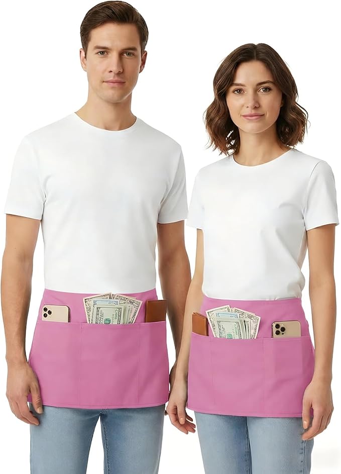 BOHARERS Pink Waitress Apron for Women