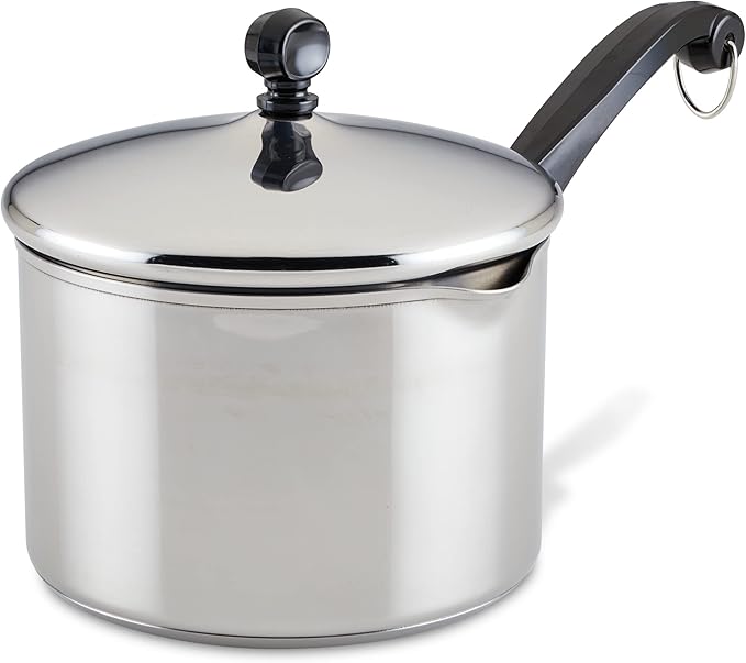 Farberware Classic Stainless Steel 3-Quart Covered Straining Saucepan