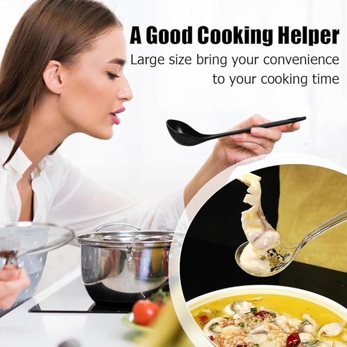 Large Plastic Serving Spoons, Disposable Heavy Duty Serving Spoons, Long Handle