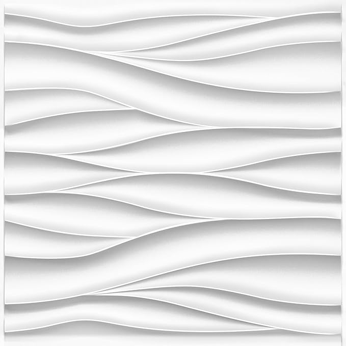 STICKGOO Wave Wall Panels for Interior Wall Decor, Paintable 3D Wall Decor