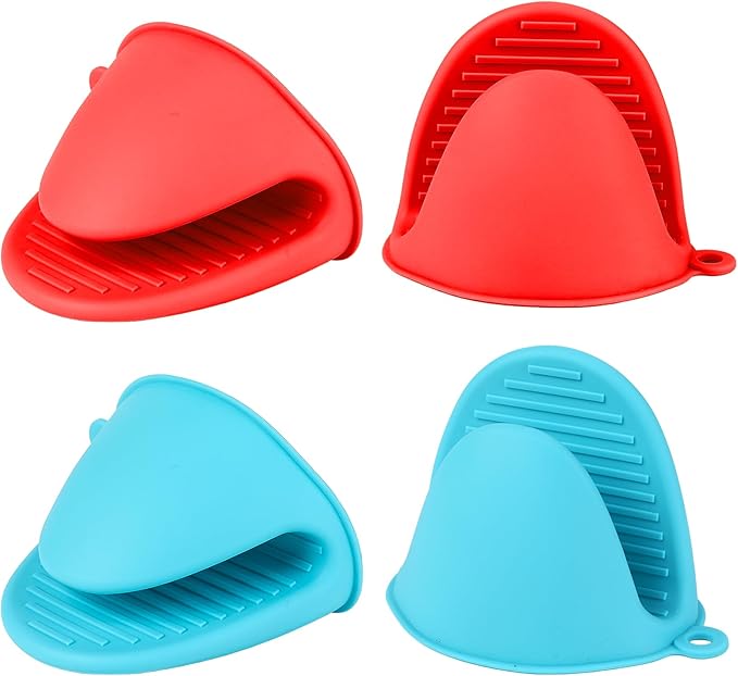 4 PCS Silicone Oven Mitts Heat Resistant Mini Oven Gloves