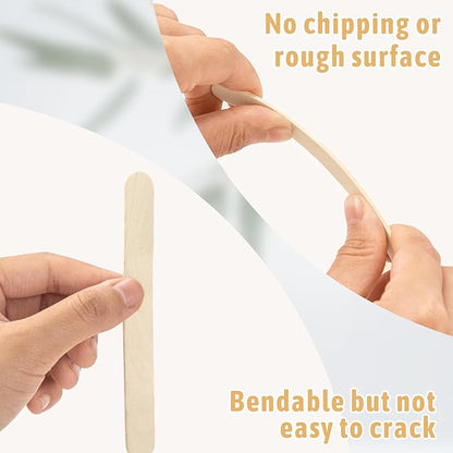 WISYOK 1500 PCS Wooden Popsicle Sticks for Crafts, 6 Inch Wood Craft Sticks, Wide Lollipop Sticks, Treat Sticks Ice Pop Sticks for Creative Designs or Children Education, Home Art Projects