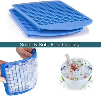 Mini Ice Cube Trays Set of 2-160 Small Ice Cubes Silicone Mold