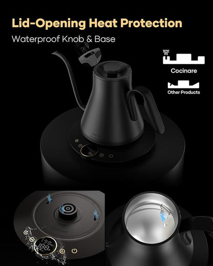 Cocinare FLOW B9 Gooseneck Electric Kettle, Precise Temperature Control