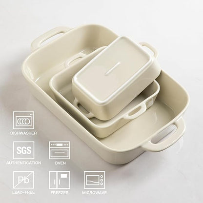 Sweejar Ceramic Bakeware Set, Rectangular Baking Dish
