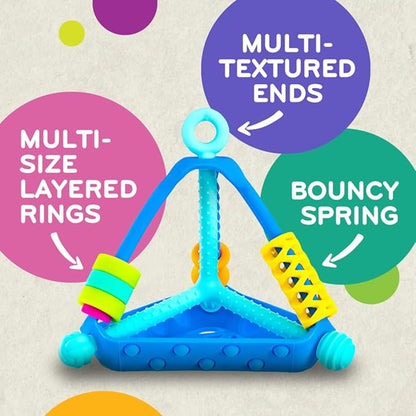 Mobi Wigloo Activity Toy - Sensory Activities for Toddlers and Kids, Teething Toy Made with Food Grade Silicone, BPA and Phthalate Free - Babies 6-12 Months and Up, Pack of 1