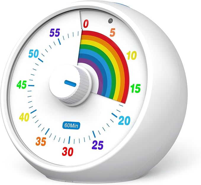 Visual Timer for Kids, 60-Minute Countdown for Classroom Office Kitchen