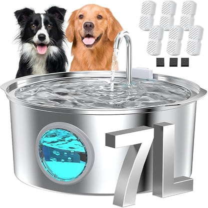 Pet Water Fountain for Large Dogs: Metal Dog Water Fountain