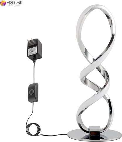 LED Spiral Bedside Table Lamp, Stepless Dimmable 12W 3000K Warm White, Modern