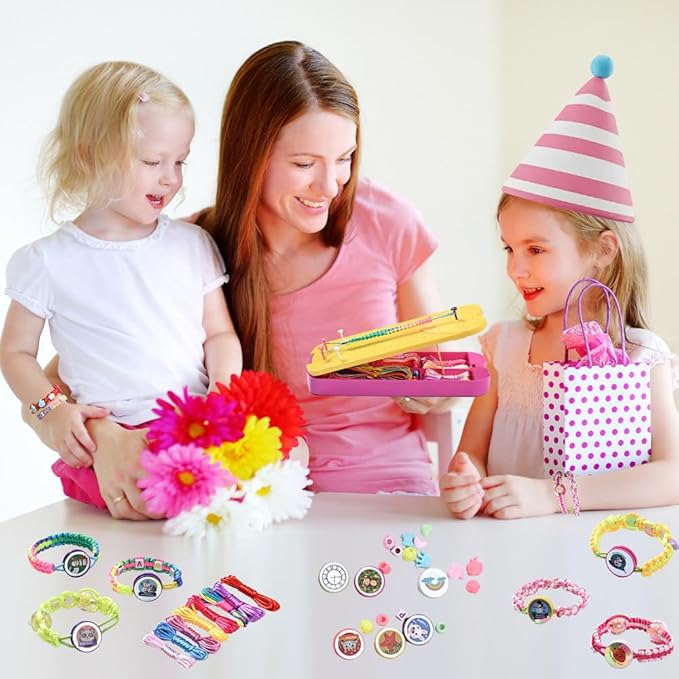 QDGMXIV Bracelet Making Kit for Girl 7 8 9 10 11 12 Year Old, Arts and Crafts Kid Gifts for Birthday
