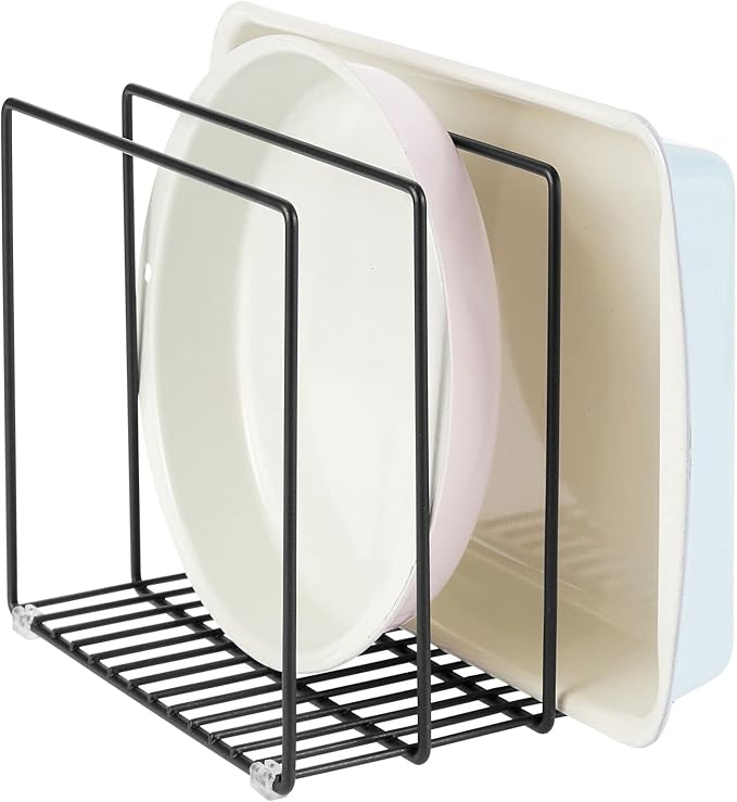 mDesign Steel Storage Tray Organizer Rack