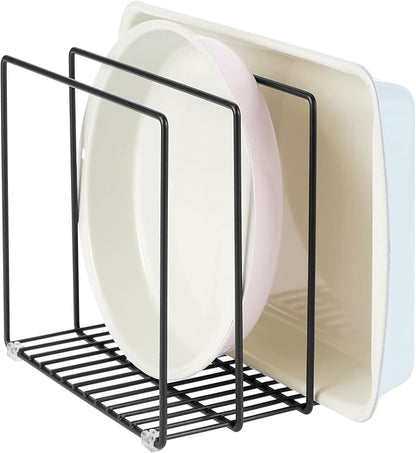 mDesign Steel Storage Tray Organizer Rack