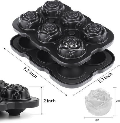 Ice Cube Tray, Mikiwon 2 inch Rose Ice Cube Trays