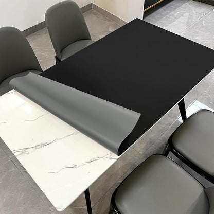 Leather Table Pad,1.8mm Thick,40x96 Inch,Dining Table Pad,Table Pads for Dining Room Table Rectangular,Table Protectors for Rectangle Tables,Dining Table Cover(Black+Gray,40x96)
