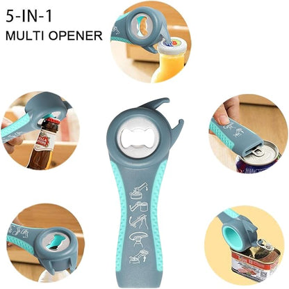 Jar Opener, 5 in 1 Multi Function Can Opener Bottle Opener Kit