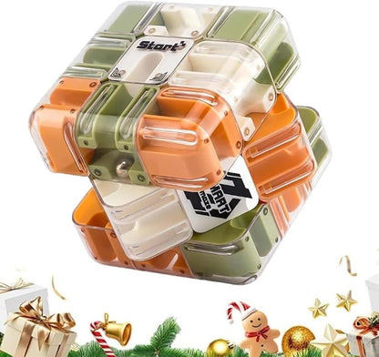 Large 3D Labyrinth Cube Puzzle, 3D Magic Cube Maze Ball Puzzle, Spatial Awareness Brain Training Toy for Stress Relief & Logic Development, Educational Focus Game Gift for Adults Teens(1PC)