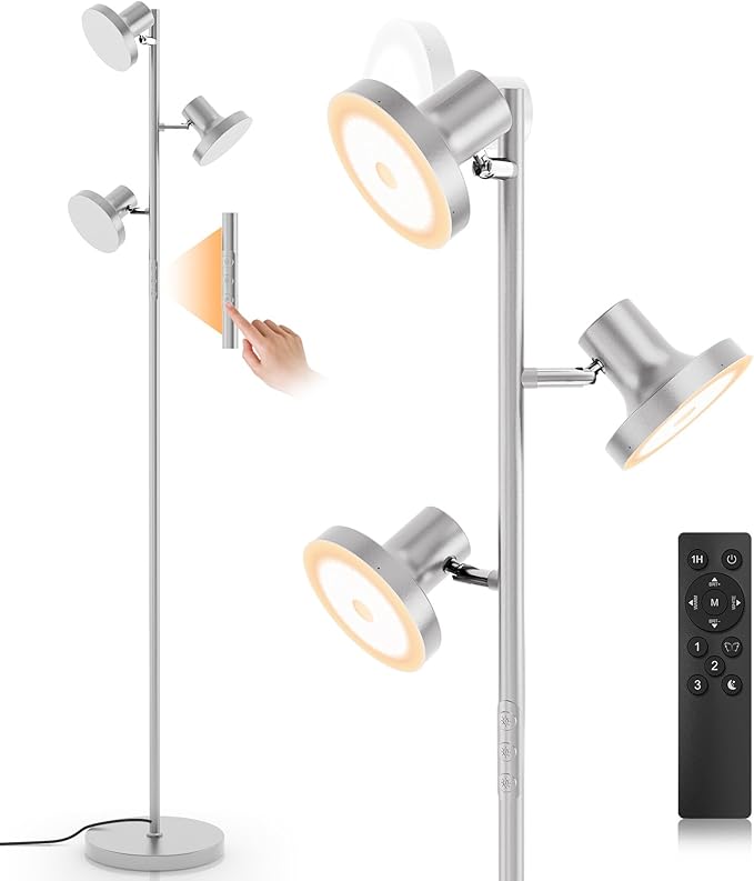SIBRILLE 36W LED Tree Floor Lamp, Modern Dimmable Standing Lamp