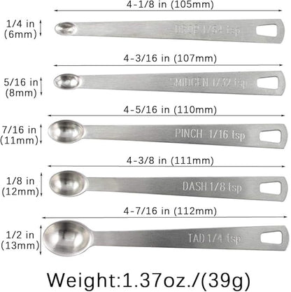 2Pack Mini Measuring Spoons Set, Heavy Duty Stainless Steel Teaspoon