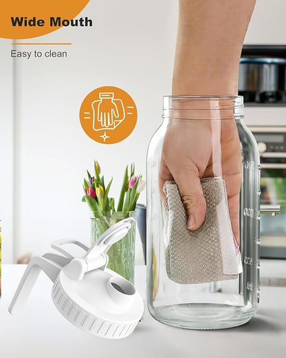 64oz Glass Pitcher, 2 Quart Mason Jar Pitcher