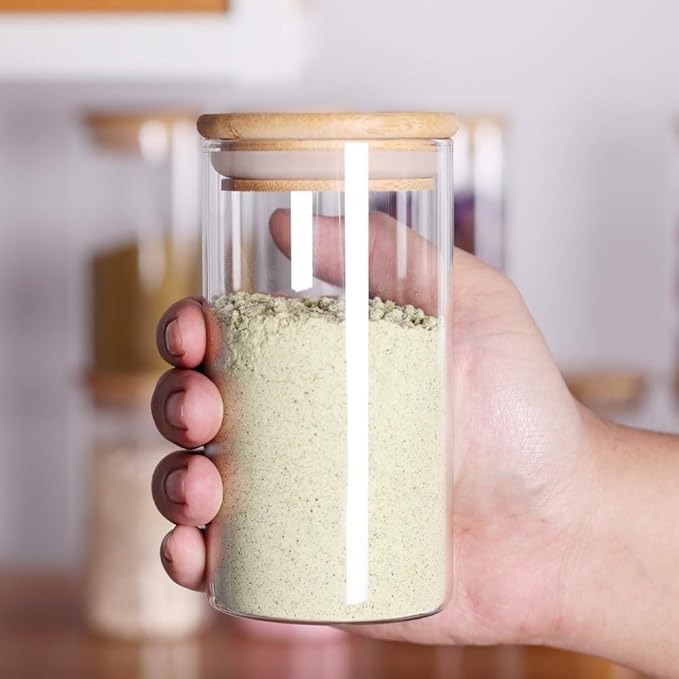 Tzerotone 12 Pcs Glass Spice Jars