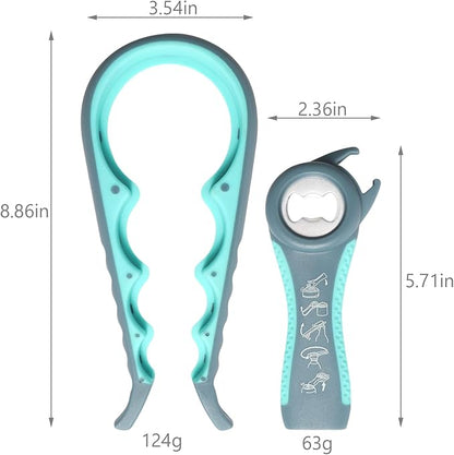 Jar Opener, 5 in 1 Multi Function Can Opener Bottle Opener Kit