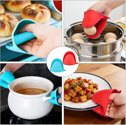 4 PCS Silicone Oven Mitts Heat Resistant Mini Oven Gloves
