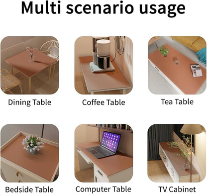 Table Pad - Used for Square Table Waterproof and Easy to Clean Good Flatness Easy to Used for Dining Table(Brown+Gray 46x46)