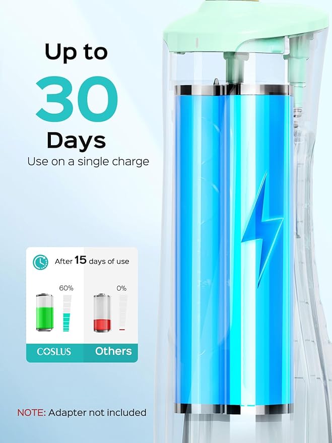 COSLUS Portable Water Flosser for Teeth: 10 Pressure Settings Professional