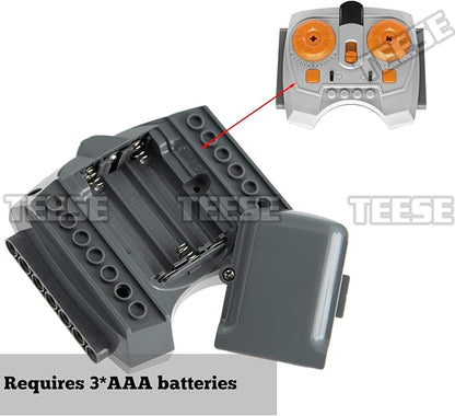 24pcs Technic-Motor Set with Adjustable-Speed-Remote-Receiver, Battery-Box-Extension-Cable, Compatible with Technic-Parts