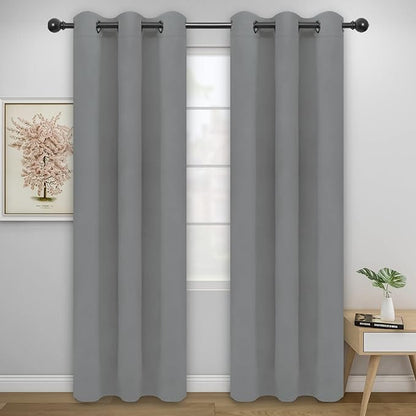 Easy-Going Blackout Curtains for Bedroom, Solid Thermal Insulated Grommet and