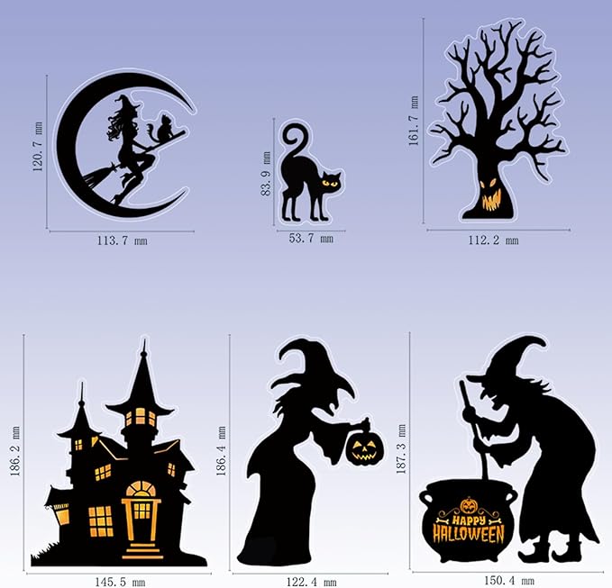 150 Pcs Halloween Window Clings Halloween Decor Indoor Bats Window Decoration | Large-Size Double-Side Witches Skeletons Windo Stickers Clings Hallowee Party Decoration Reusable & Removable
