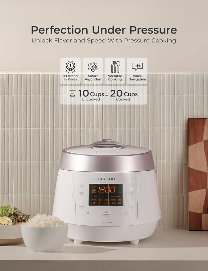 CUCKOO High Pressure Rice Cooker 10-Cup Uncooked / 20-Cup Cooked