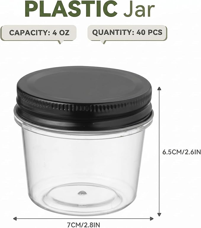 novelinks 4 oz Small Plastic Jars