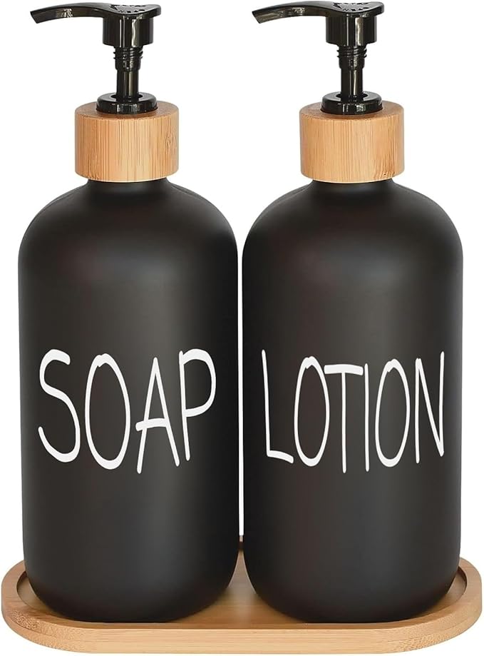 Black Soap Dispenser Bathroom Set, Set