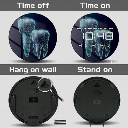 Timethink 12'' Molar Tooth Digital Wall Clock Large Display, Dental Clinic