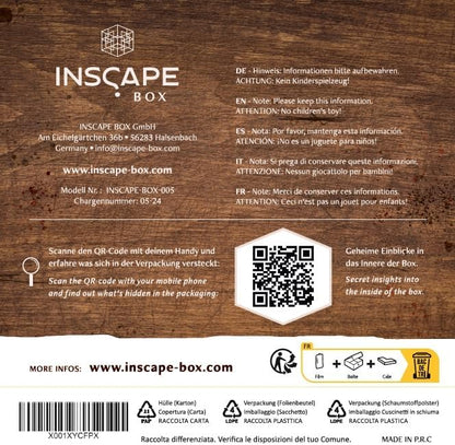 INSCAPE Wild West Riddles - Puzzle Box - Wooden Escape Room in A Box for Adults - Cluebox - Puzzle Boxes with Hidden Compartments - Birthday Gift Gadget for Men and Women